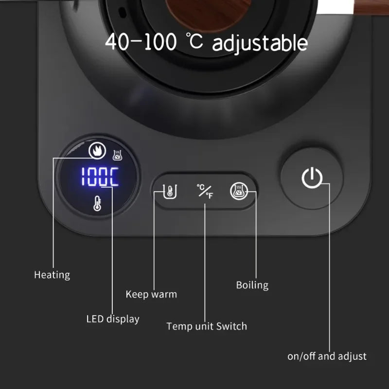 900ML Intelligent Constant Temperature Electric Kettle Hand Brewed Coffee Pot Gooseneck Pot Used for Brewing Milk Powder