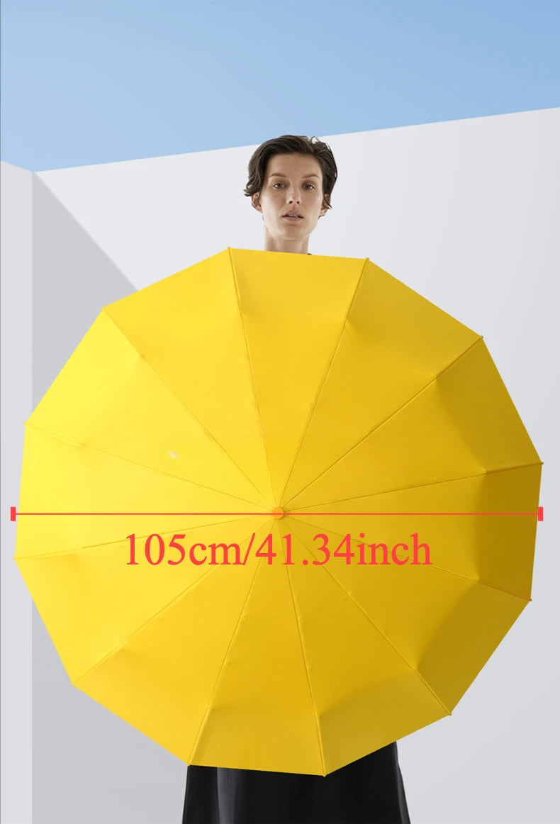 Windproof Strong Automatic Folding Umbrella 72 Reinforced Fiberglass Ribs, UV 50+ Sun & Rain Protection Umbrellas for Men Women