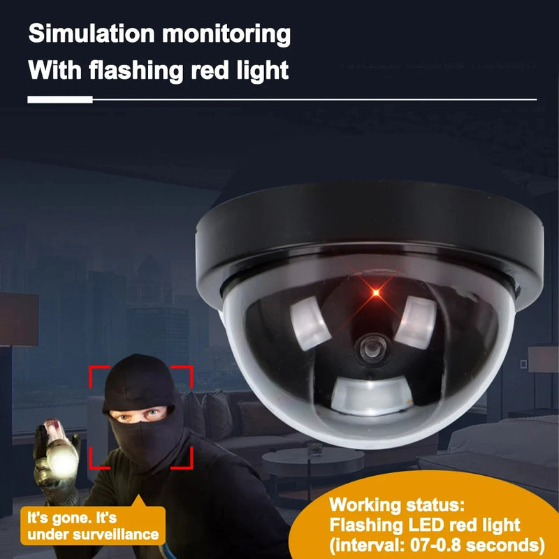 1Pcs Dummy Fake Camera with LED Red Light No Wiring Required Indoor Outdoor Fake Dome Security Camera Protection For Home
