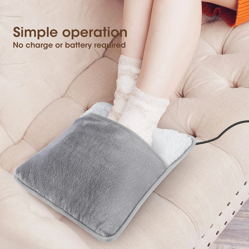 Electric Heating Pad Foot Warmer Soft Plush Thermal Blanket Foot Warming Mat Washable Household Office Heating Mat Health Care