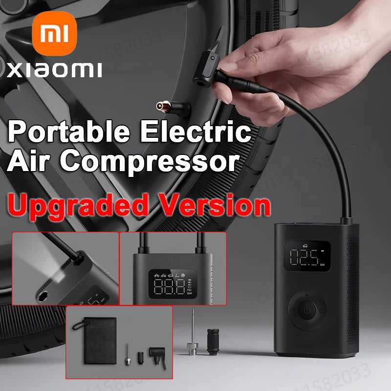 XIAOMI MIJIA 100% Original Portable Air Compressor 2,150psi,Preset Pressure Stop When Full,Air Pump,6 Mode,Lightweight Electric