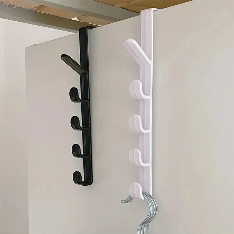 1pcs Bedroom By Hanger Clothes Hanging Rack Over The By Plastic Home Storage Organization Hooks, Purse Holder For Bags Rails