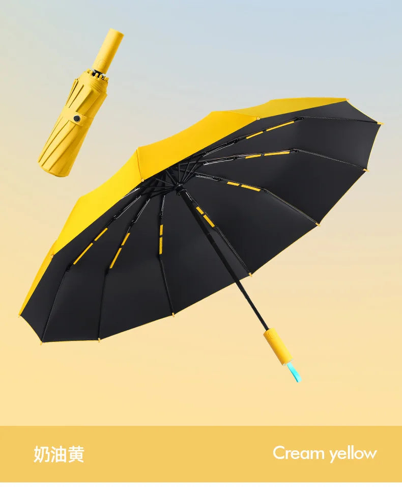 Windproof Strong Automatic Folding Umbrella 72 Reinforced Fiberglass Ribs, UV 50+ Sun & Rain Protection Umbrellas for Men Women