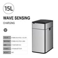 Wastebasket 20-liter Trash Can Stainless Steel Large Kitchen Garbage Can Smart Trash Can 20l 15l Food Waste Bin Automatic Sensor
