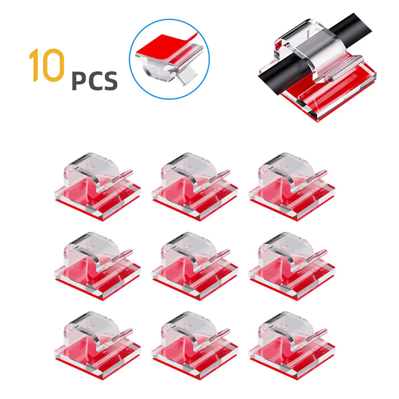 10/20/50/100pcs Cable Clips, Adhesive Cable Organizer Cord Holder, Durable Strong Cable Wire Management for Car, Office and Home