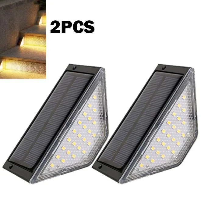 Solar Stair Lights Solar Step Light Outdoor Anti-theft Waterproof IP67 Decor for Garden Stair Deck Front Porch and Patio