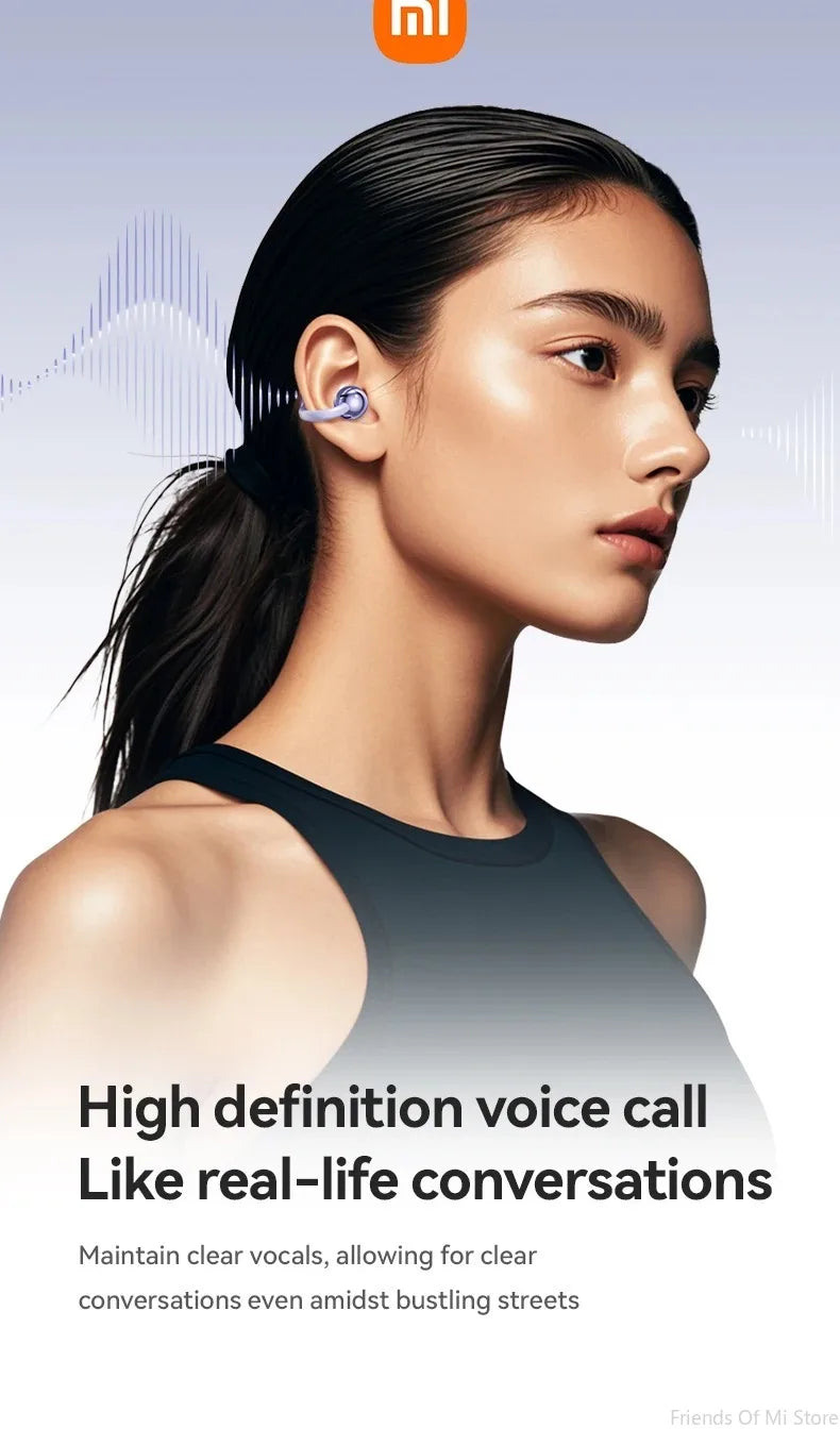 Xiaomi Open Ear Clip Earbuds ENC Wireless Bluetooth5.4 Headphone Noise Cancelling Earphone With Mic For Android iOS