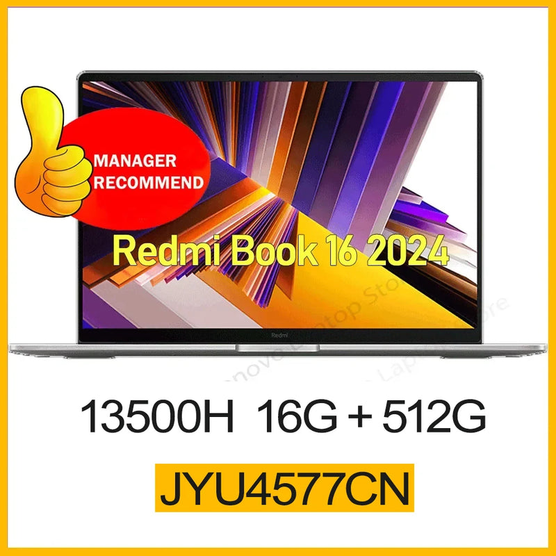 【Moscow Warehouse】Xiaomi RedmiBook 16 2024 New i5-13420H/13500H/12450H 16G 512G 16inch Screen JYU4577CN/JYU4585CN/JYU4614CN