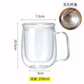 1-6PCS 80-450ML Heat Resistant Double Wall Tea Glass Cup Beer Coffee Handmade Creative Cold Beverage Transparent Drinkware Set