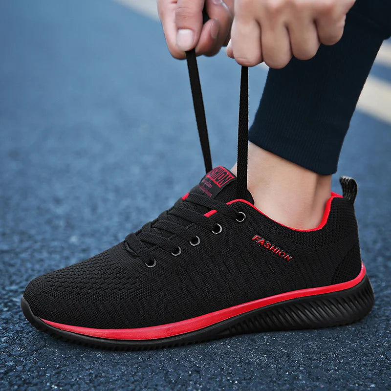 2025 Men Running Walking Knit Shoes Fashion Casual Sneakers Breathable Sport Athletic Gym Lightweight Men Sneakers Casual Shoes