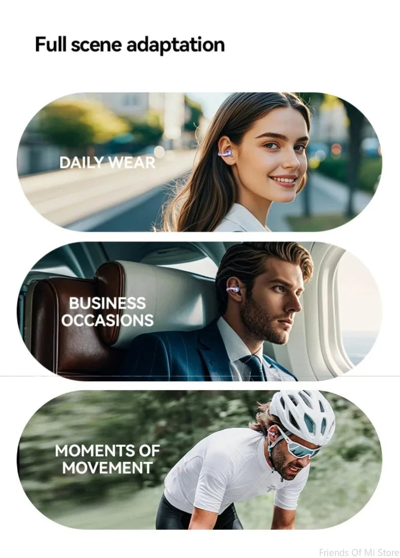 Xiaomi Open Ear Clip Earbuds ENC Wireless Bluetooth5.4 Headphone Noise Cancelling Earphone With Mic For Android iOS