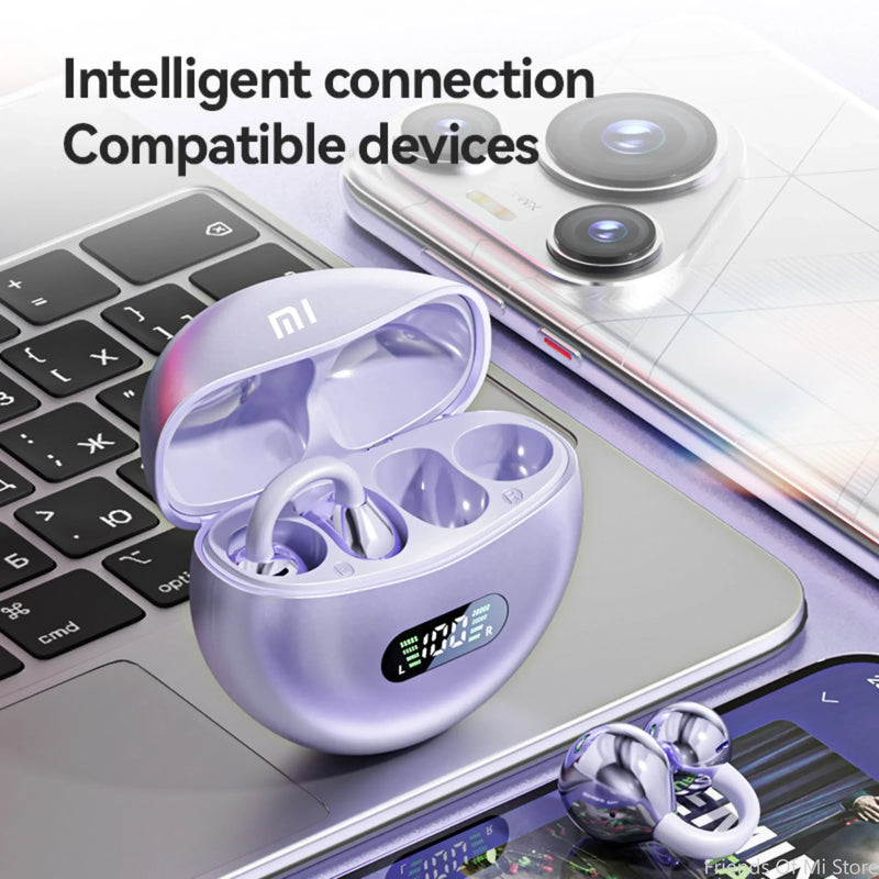 Xiaomi Bone Conduction Earbuds HIFI Bluetooth 5.4 Wireless Clip on Ear With Digital Display Waterproof Sport Headsets With Mic