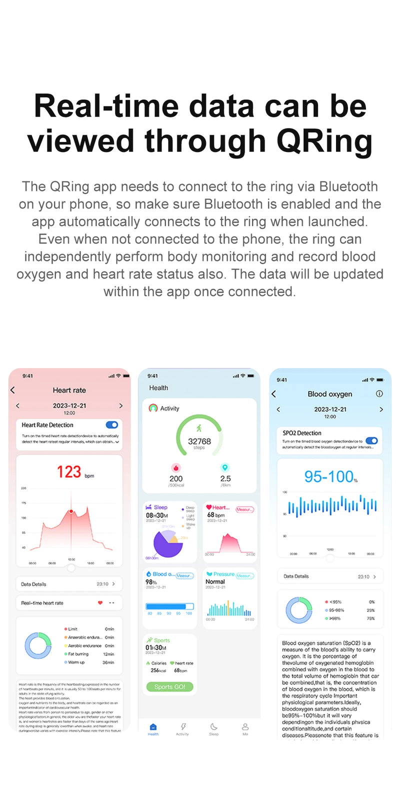 2024 COLMI R02 Smart Ring with Charging Case for Men Women, Battery Life, 39 Days, Health Monitor, 5ATM Waterproof