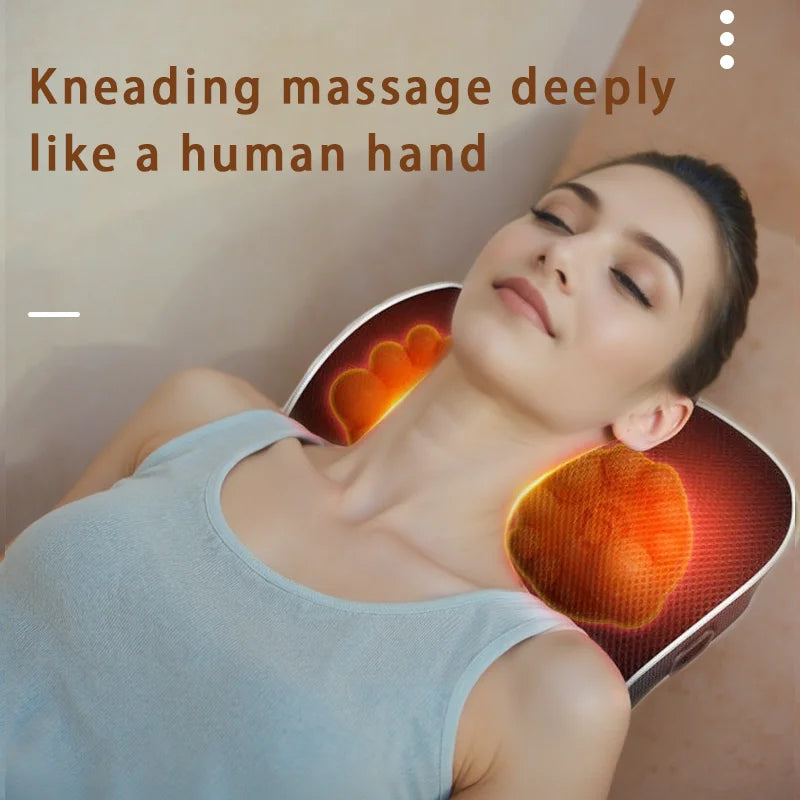 Electric Cervical Pillow For Neck Airbag Ttraction Shiatsu Head Body Back Waist Massager Car With Heating Vibrating Massage