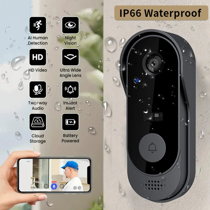 Smart Home DoorBell Night Vision Monitors HD Video Camera WIFI Doorbell Security Waterproof Wireless bell door Intercom for home
