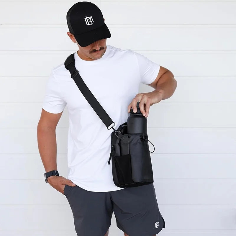 Gym Water Bottle Magnetic Bag-Ultra-Light Water-Resistant, Multi-Way Wear with Adjustable Straps for Fitness