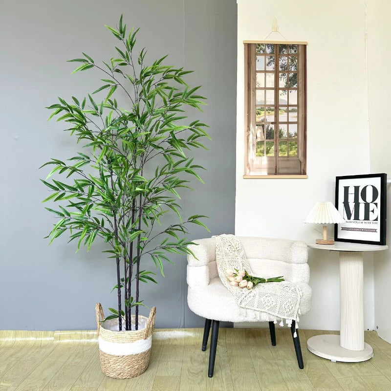 Artificial Green Bamboo PU+PVC Non-fading Light Luxury Demolition Bamboo Indoor and Outdoor Courtyard Decoration 1.2M To 2.4M