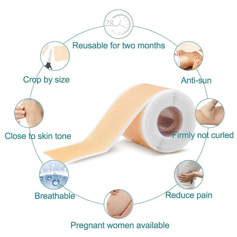 150cm Silicone Gel Scar Sheet Patch Treatment Removal Tape Acne Trauma Burn Scar Cover Skin Repair Section Ear Beauty