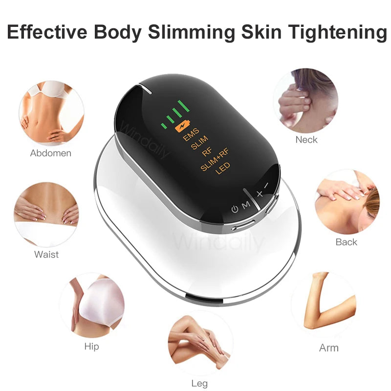 EMS & RF Radio Frequency Body Slimming Machine Fat Burner Slim Shaping Device LED Light Therapy Lose Weight Cellulite Massager