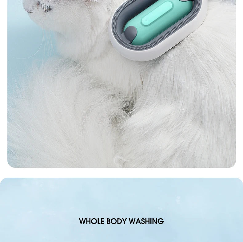 3-in-1 Cat Brush Long Hair Remover Brush for Dog Cat Silicone Pet Grooming Comb with Wipe and Water Tank Pet Product Accessories