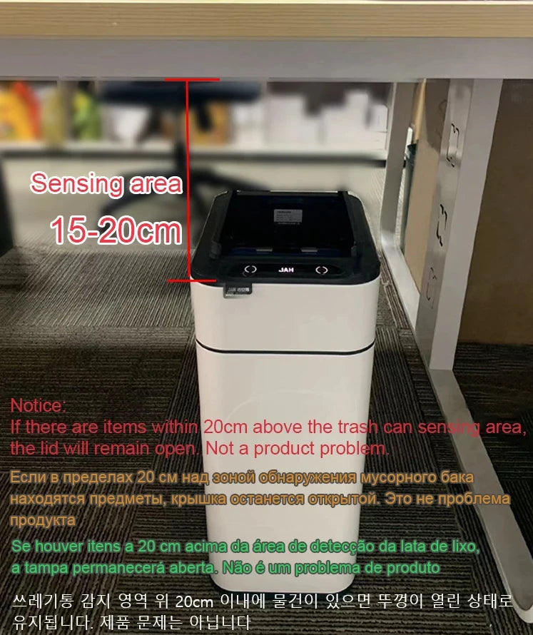 Wastebasket 20-liter Trash Can Stainless Steel Large Kitchen Garbage Can Smart Trash Can 20l 15l Food Waste Bin Automatic Sensor
