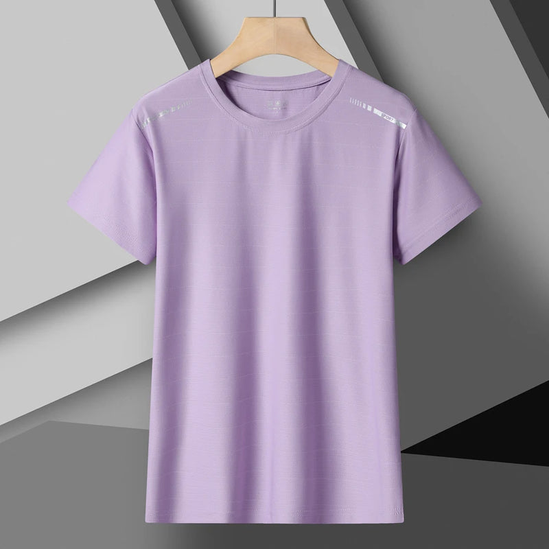 Women Running T-Shirt Reflective High Elastic Breathable Running Sports T-Shirt Summer Quick-Drying Ice Silk Cool Short Sleeves