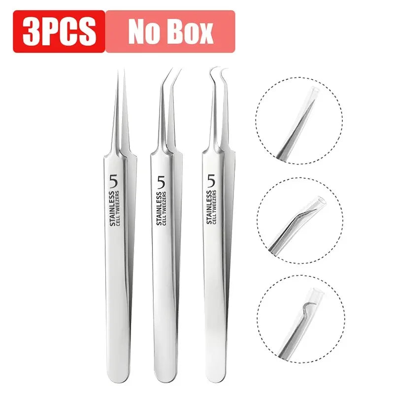 Ultra-fine Cell Pimples Blackhead Clip Tweezers Beauty Salon Remover Acne Needle Blackhead Deep Cleaner Clip Face Skin Care Tool