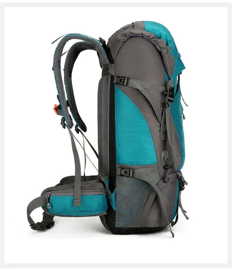 70L Nylon Camping Backpack Travel Bag With Rain Cover Outdoor Hiking Daypack Mountaineering Backpack Men Shoulder Bags Luggage