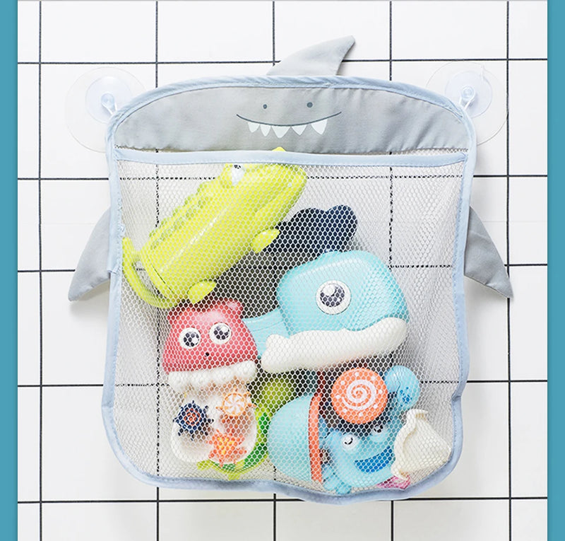Baby Bath Toys Cute Duck Frog Mesh Net Toy Storage Bag Strong Suction Cups Bath Game Bag Bathroom Organizer Water Toys for Kids