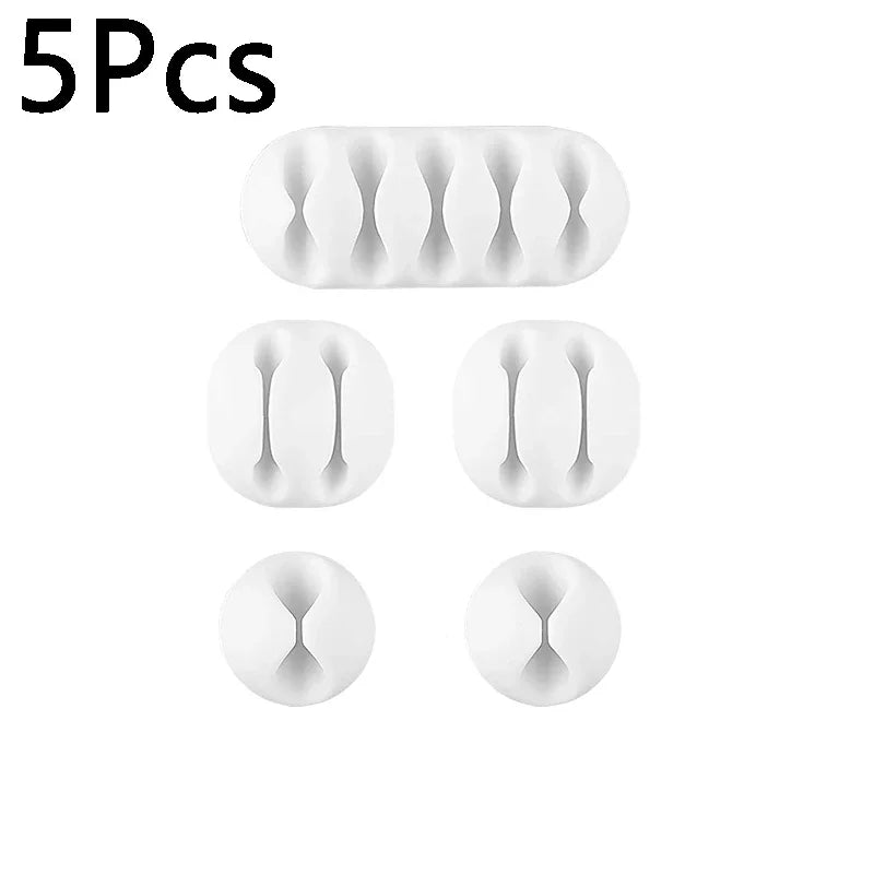 10/1Pcs Self-adhesive Cable Clips Silicone USB Cable Holder Organizer Wire Cord Management Clips for Home Office Desktop Tidy