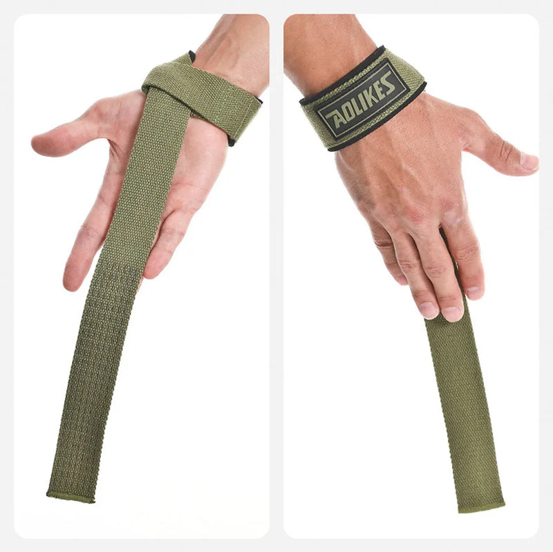 AOLIKES Weightlifting Wrist Straps Strength Training Adjustable Non-slip Gym Fitness Lifting Strap Wrist Support Grip Band