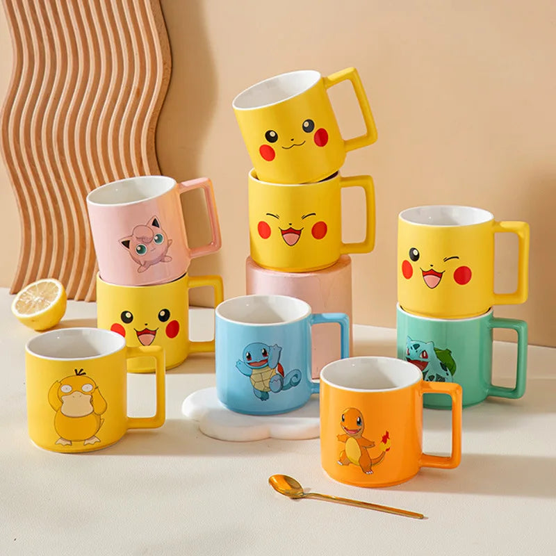 Cartoon Pokemon Pikachu Mug Breakfast Milk Cup Cute Drink Tableware Ceramic Coffee Cup Gift Dessert Kawaii Drinkware Kitchen