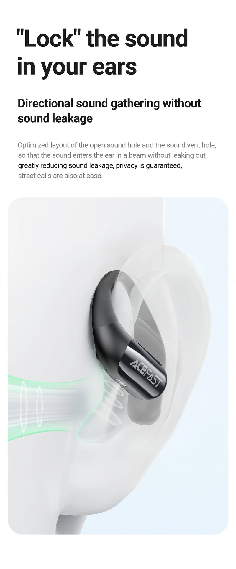 ACEFAST FA002 ACEFIT Air Wireless Bluetooth 5.4 Open-Ear Earphones ENC Call Noise Reduction Earbuds with Ultra Thin Charging Box