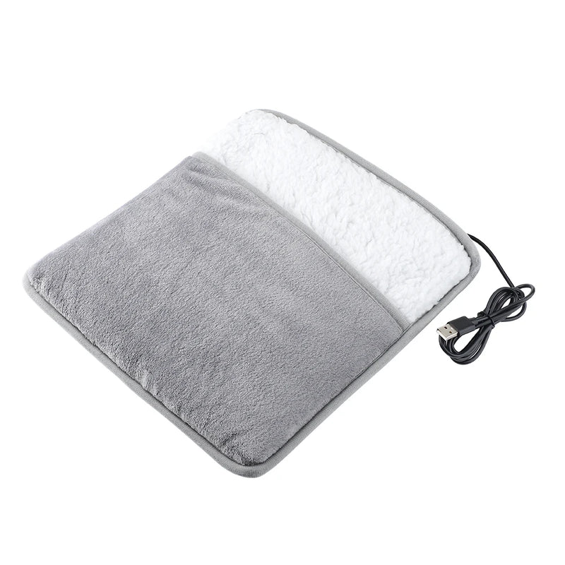 Electric Heating Pad Foot Warmer Soft Plush Thermal Blanket Foot Warming Mat Washable Household Office Heating Mat Health Care