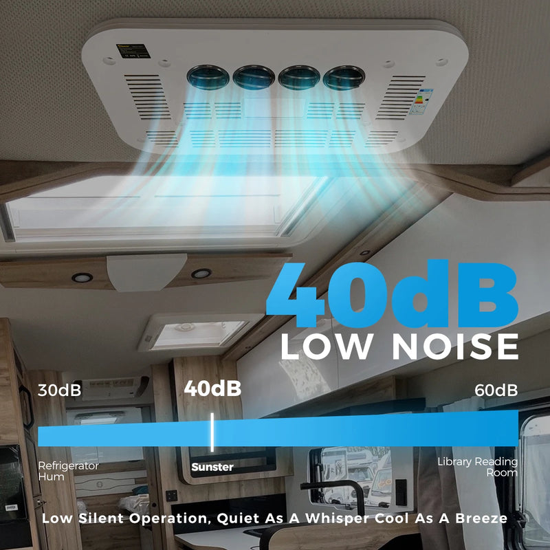 12V 24V RV Air Conditioner Rooftop Air Conditioner for Cooling Easy-to-install RV DC Unit for RVs Camper Trucks CaravanEtc.