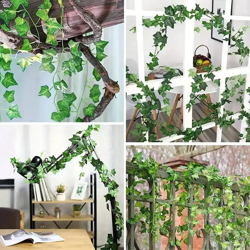 1pc 12M 100 LED Solar Artificial Ivy String Light Garden Street Garland Outdoor Waterproof Fairy Lights For Party Wedding Decor