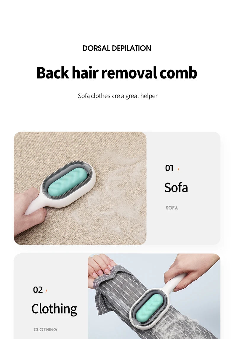 3-in-1 Cat Brush Long Hair Remover Brush for Dog Cat Silicone Pet Grooming Comb with Wipe and Water Tank Pet Product Accessories