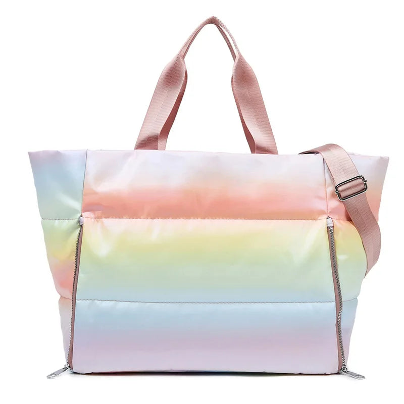 Yoga Mat Bag Women Gym Bag Tote Fitness Sports Large Capacity Travel Shoulder Bag Zipper Storage Bags Winter Ladies Wet Dry Pack