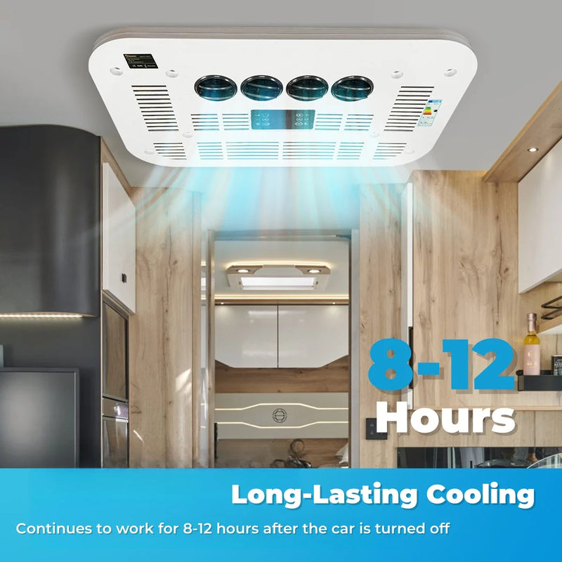 12V 24V RV Air Conditioner Rooftop Air Conditioner for Cooling Easy-to-install RV DC Unit for RVs Camper Trucks CaravanEtc.