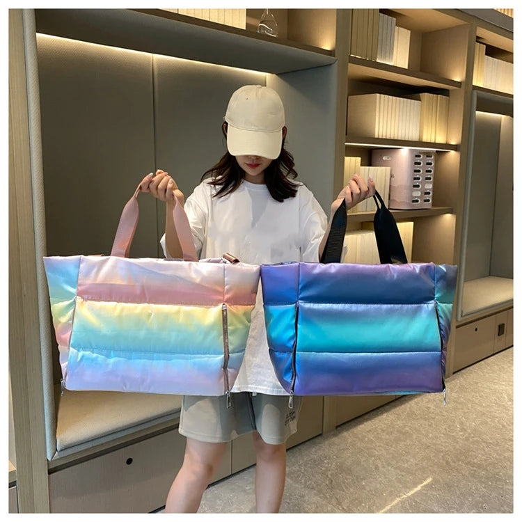 Yoga Mat Bag Women Gym Bag Tote Fitness Sports Large Capacity Travel Shoulder Bag Zipper Storage Bags Winter Ladies Wet Dry Pack