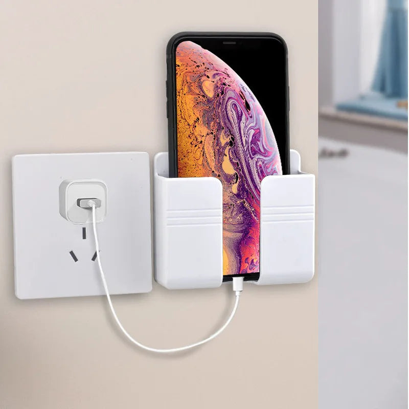 4/2/1Pcs Multifunction Punch Free Wall Mounted Storage Box Organizer TV Remote Control Mounted Mobile Phone Plug Charging Holder