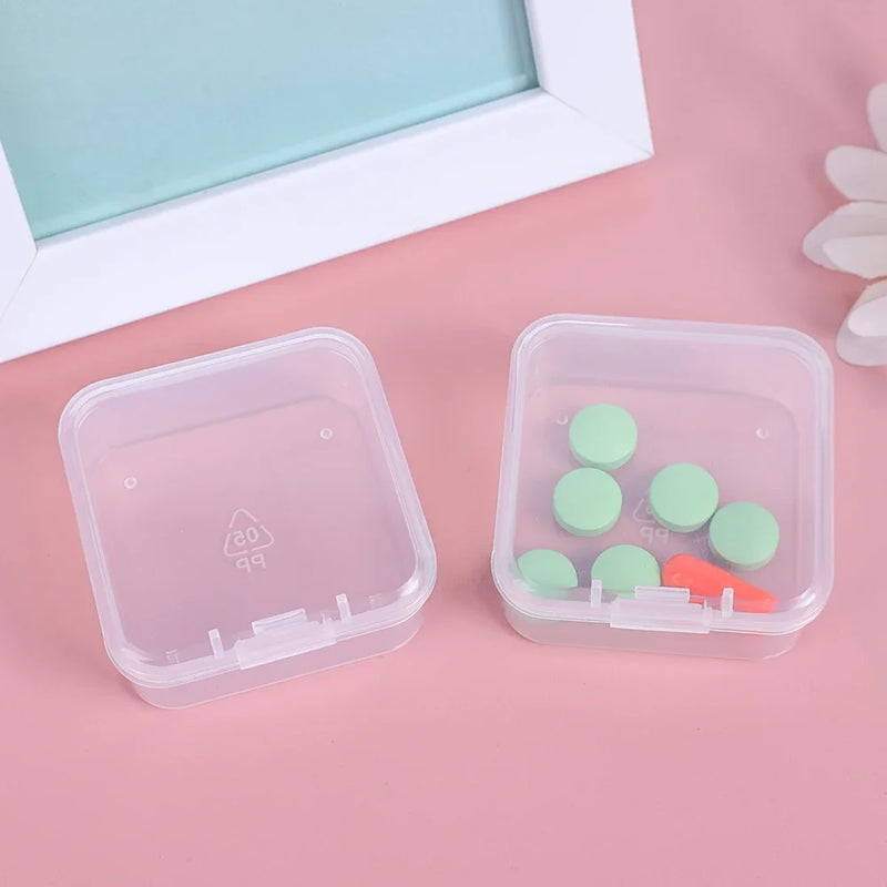 60/6PCS Mini Storage Box Transparent Square Plastic Box Earrings Jewelry Packaging Storage Small Square Box Jewelry Organizer