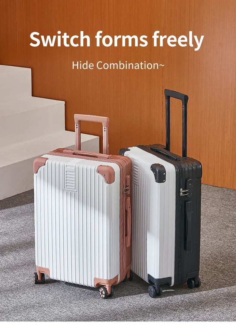 100% Aluminum Magnesium Alloy Travel Luggage Trolley Luggage 20 22 24 26 28 Inch Trolley Luggage Carry-On Luggage With Cup Holde