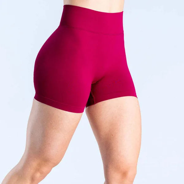 teveo Women's Yoga Shorts Stretch Breathable Peach Hip Hip Fitness Running Shorts Hip High Stretch Sweat Wicks Running Shorts