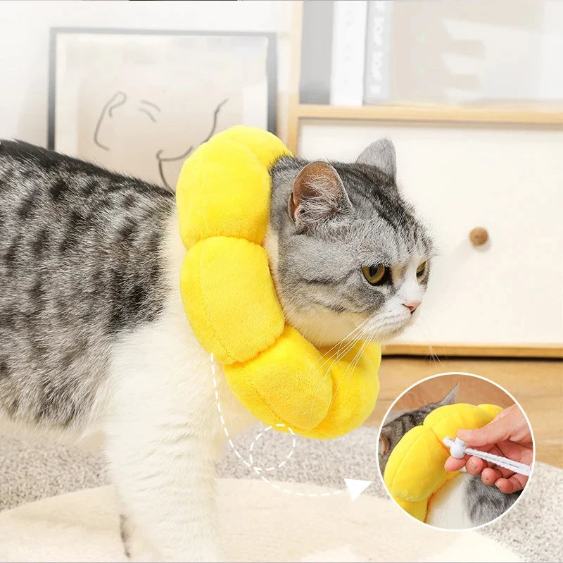 Cat Cone Collar Soft, Cat Recovery Collar for Wound Healing,Comfortable Lightweight Neck Elizabethan Collar for Post-Surgery Cat