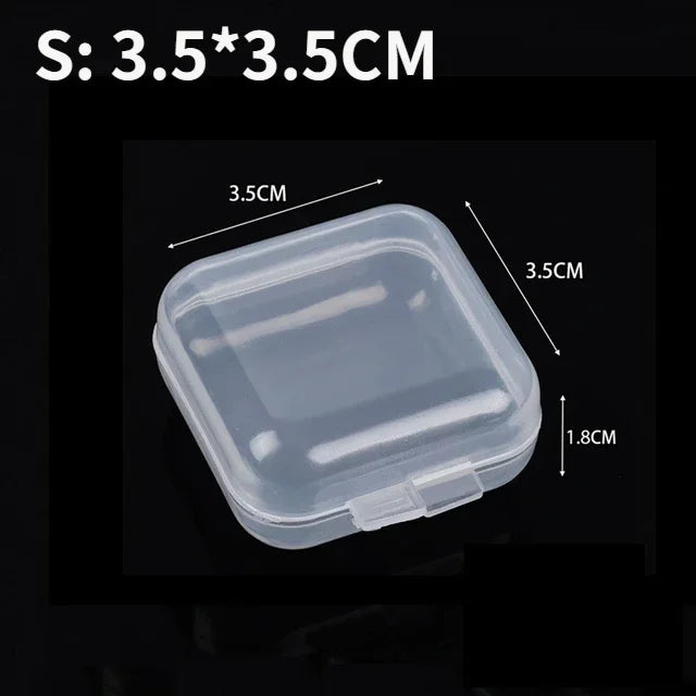 60/6PCS Mini Storage Box Transparent Square Plastic Box Earrings Jewelry Packaging Storage Small Square Box Jewelry Organizer