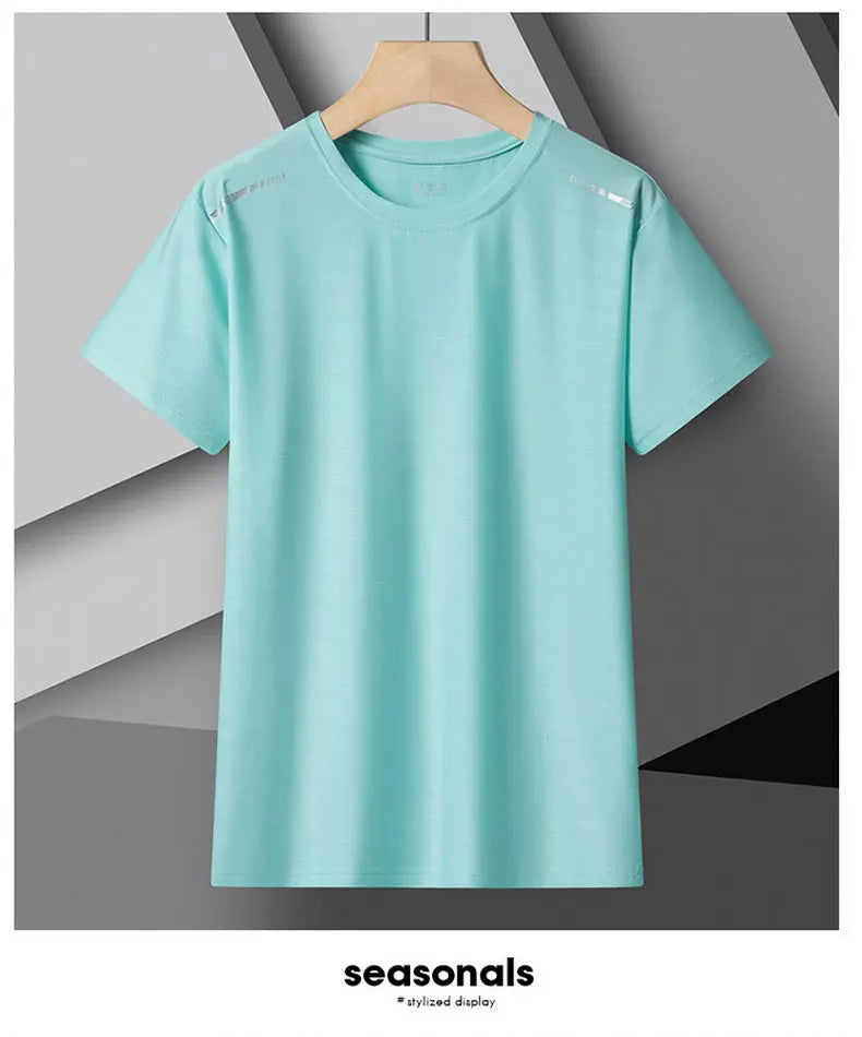 Women Running T-Shirt Reflective High Elastic Breathable Running Sports T-Shirt Summer Quick-Drying Ice Silk Cool Short Sleeves