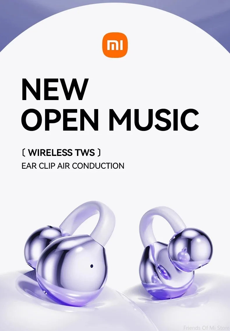 Xiaomi Open Ear Clip Earbuds ENC Wireless Bluetooth5.4 Headphone Noise Cancelling Earphone With Mic For Android iOS