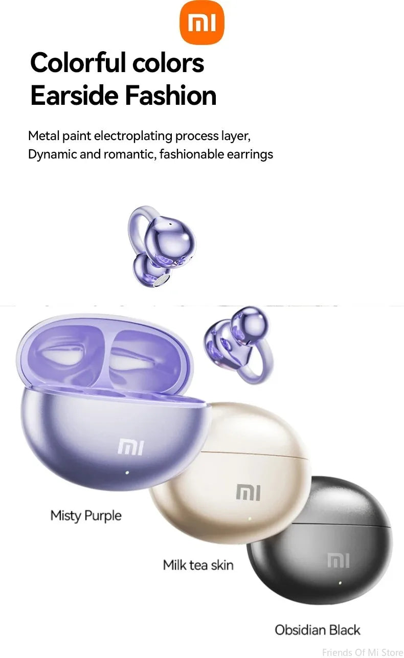 Xiaomi Open Ear Clip Earbuds ENC Wireless Bluetooth5.4 Headphone Noise Cancelling Earphone With Mic For Android iOS