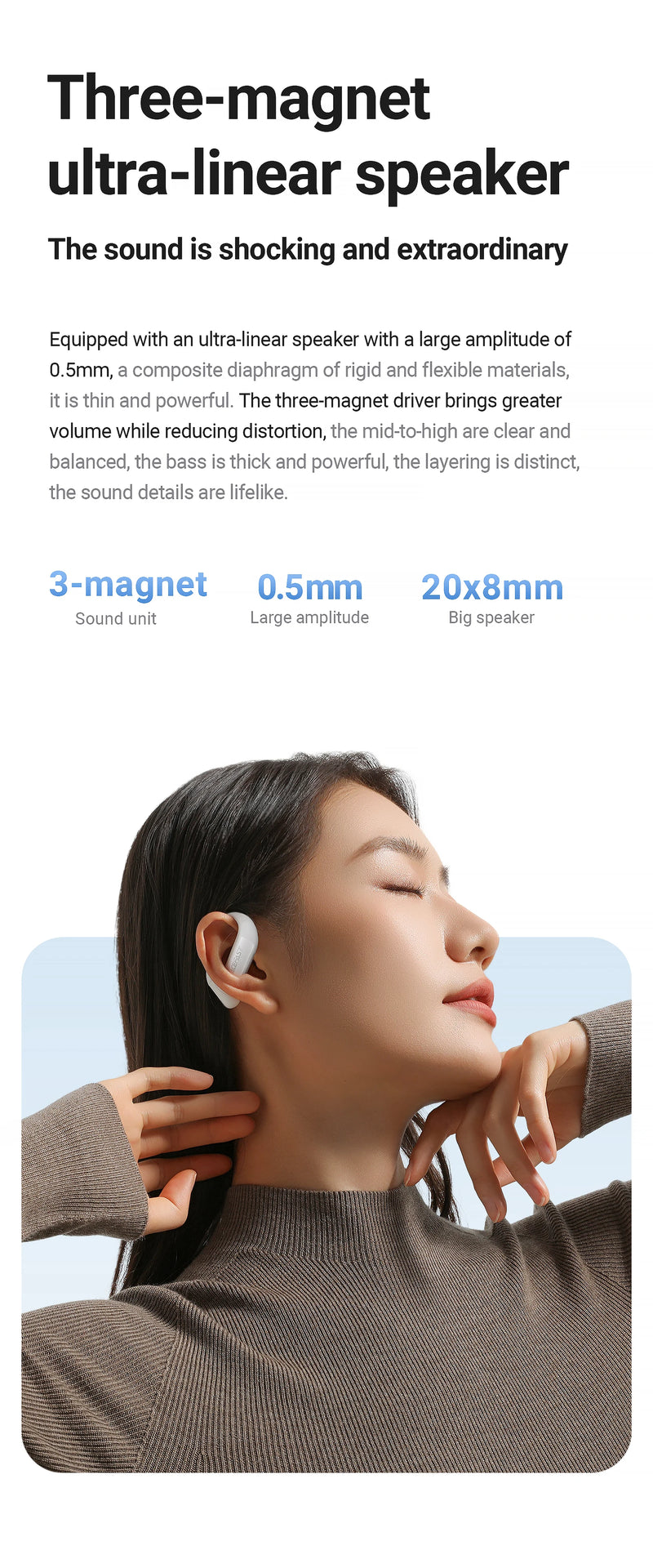 ACEFAST FA002 ACEFIT Air Wireless Bluetooth 5.4 Open-Ear Earphones ENC Call Noise Reduction Earbuds with Ultra Thin Charging Box